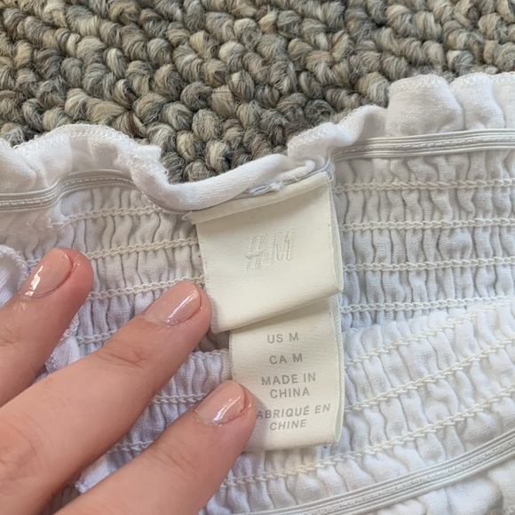 White smocked off the shoulder top - Picture 2 of 3